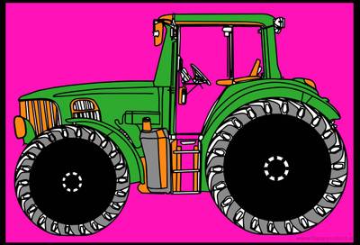 Väritetty versio: Traktori värityssivu – vahva ja klassinen tulostettava