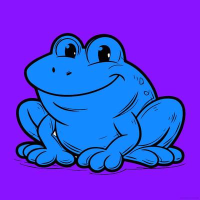 Versão colorida: Sapo de desenho animado feliz