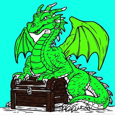 Inspiration : Dragon coffre – colorié par la communauté