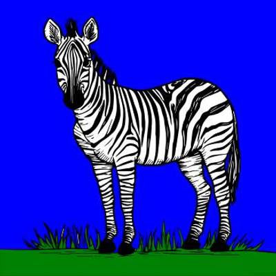 Ingekleurde versie: Zebra kleurplaat
