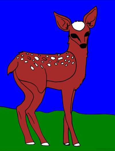 Wersja pokolorowana: Urocze jelonek malowanki