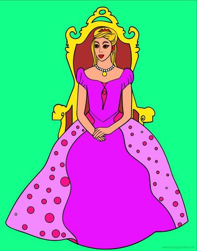 Farvelagt version: Prinsesse på en trone