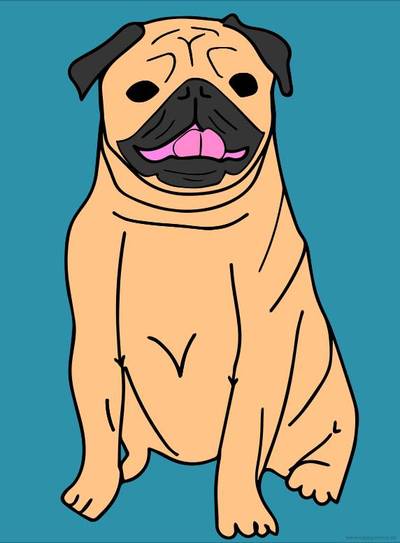 Ausgemalte Version: Mops