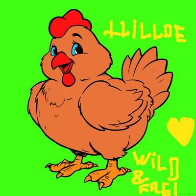 Ingekleurde versie: Cartoonkip.