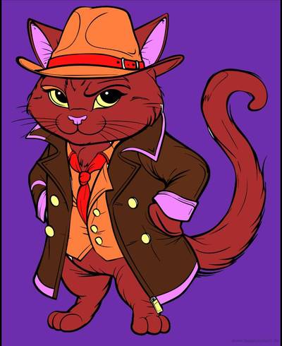 Versione colorata: Gatto detective