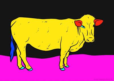 Versão colorida: Desenho de gado doméstico para colorir e imprimir