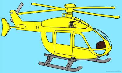 Wersja pokolorowana: Helikopter z płozami rysunki do druku