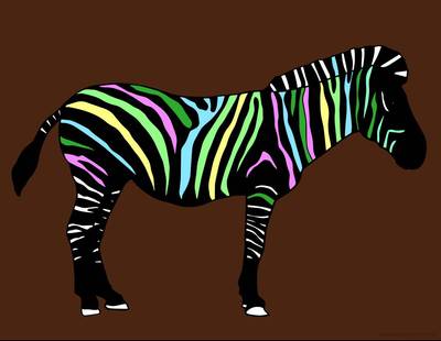 Fargelagt versjon: Sebra