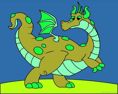 Voorbeeld: Schattige draak kleurplaat – van de Colomio-community