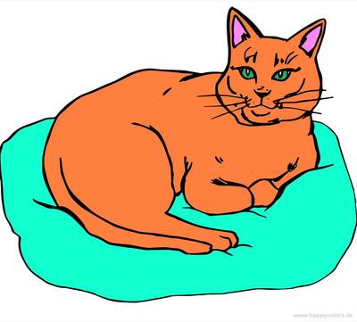 Ingekleurde versie: Russische Blauwe kat