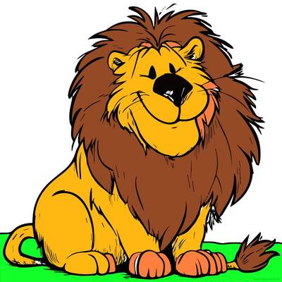 Versão colorida: Leão adorável