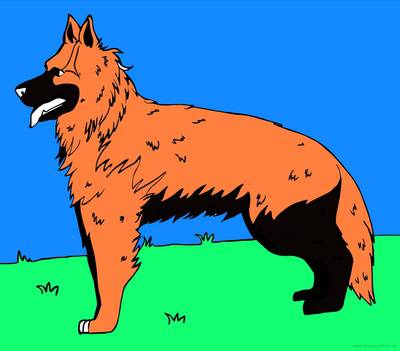 Ausgemalte Version: Schäferhund