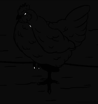 Ausgemalte Version: Henne