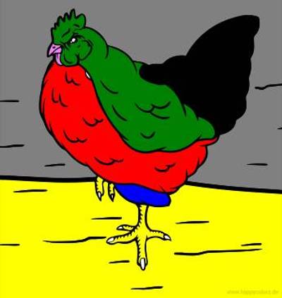 Ausgemalte Version: Henne