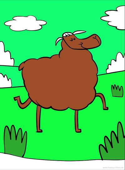 Ausgemalte Version: Träumendes Schaf