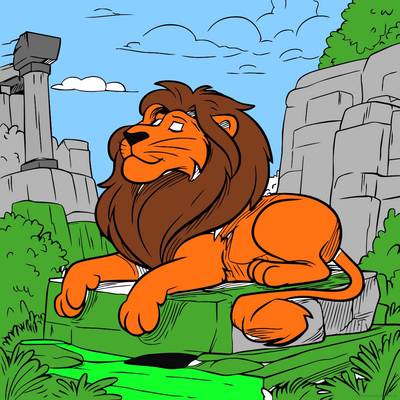 Colored version: Majestic Lion