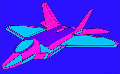 Wersja pokolorowana: Samolot bojowy F22 malowanki