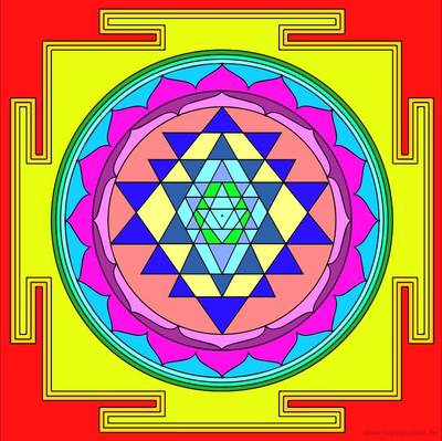 Ausgemalte Version: Sri Yantra