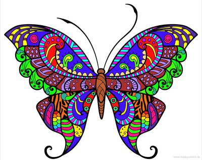 Farvelagt version: Sommerfugl