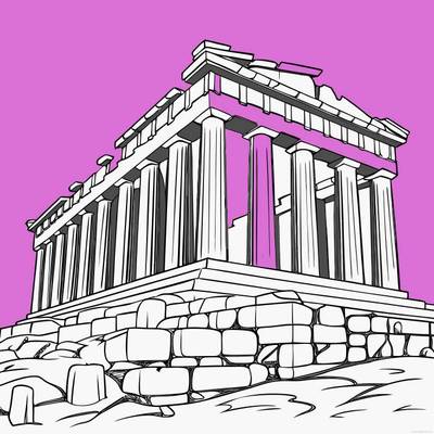 Väritetty versio: Akropolis ja Parthenon