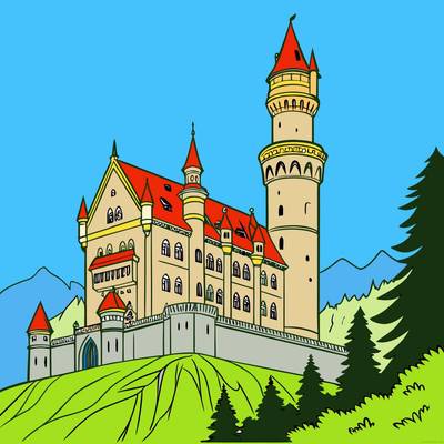 Inspiração: Castelo alpino – colorido pela comunidade
