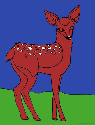Versão colorida: Desenho de filhote de veado fofo