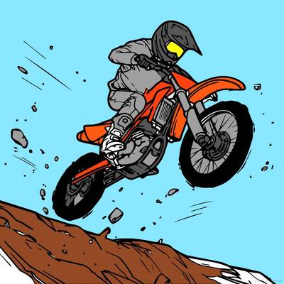 Farvelagt version: Motocrossrytter i aktion