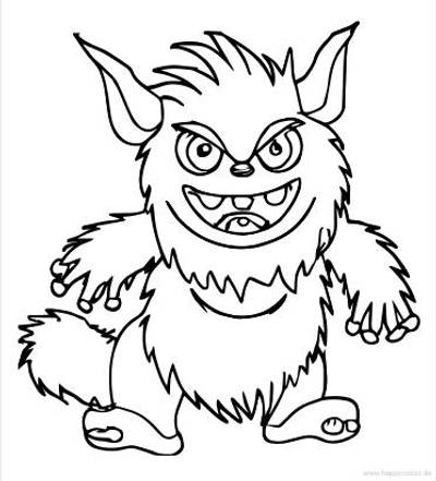 Versão colorida: Monstro com pelo