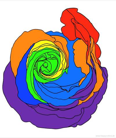 Ausgemalte Version: Rose von oben