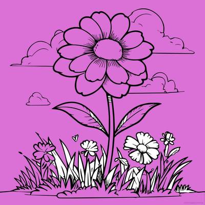 Inspiration: Flower Scene – colored by the community