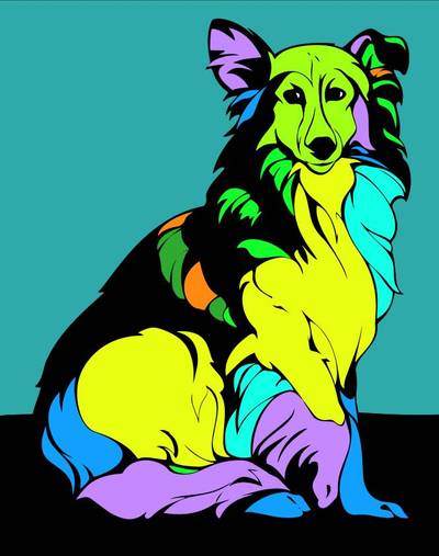 Ausgemalte Version: Collie