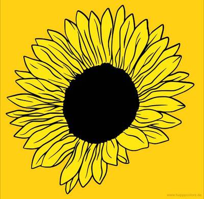 Farvelagt version: Solsikkeblomst