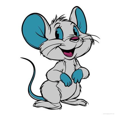 Versão colorida: Rato de desenho animado alegre