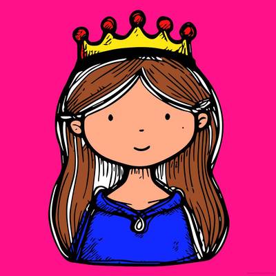 Ausgemalte Version: Prinzessin Porträt