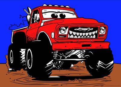 Eksempel: Monstertruck dekk – fra Colomio-fellesskapet