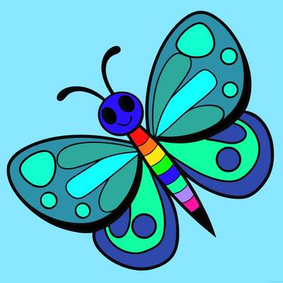 Wersja pokolorowana: Uśmiechnięty motyl