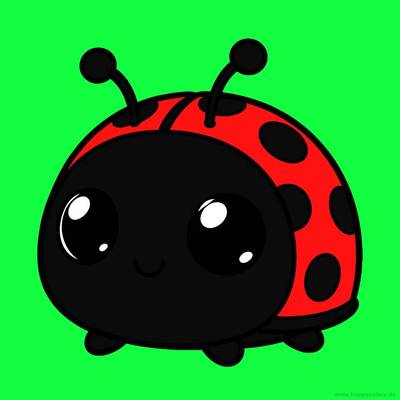 Versão colorida: Joaninha kawaii para colorir
