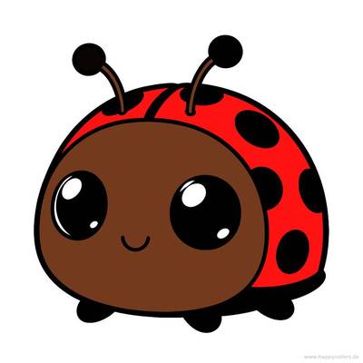 Versão colorida: Joaninha kawaii para colorir