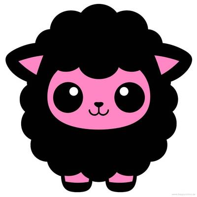 Väritetty versio: Kawaii-lampaan etukuva