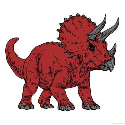 Ausgemalte Version: Realistischer Triceratops