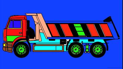 Versione colorata: Autocarro con cassone ribaltabile