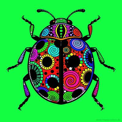 Wersja pokolorowana: Szczegółowa biedronka w stylu zentangle