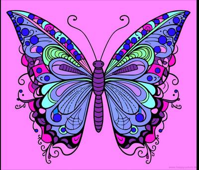 Ausgemalte Version: Schmetterling