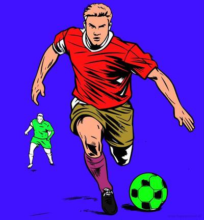 Ausgemalte Version: Fußballspieler