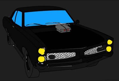 Version coloriée : Voiture de sport rétro