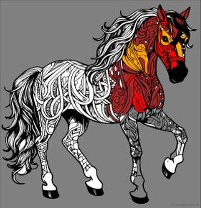 Ausgemalte Version: Pferd