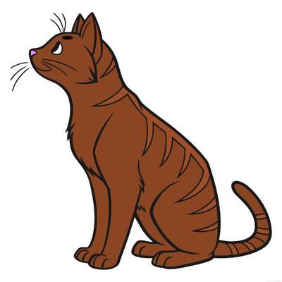 Versione colorata: Gatto polidattilo seduto da colorare
