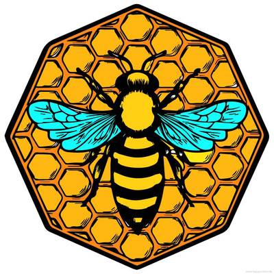 Fargelagt versjon: Bie på honningkake