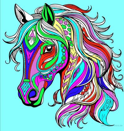 Ausgemalte Version: Pferd im Portrait