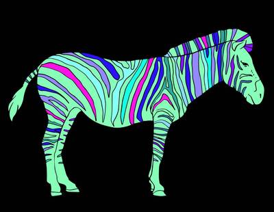Wersja pokolorowana: Zebra darmowe kolorowanki do druku